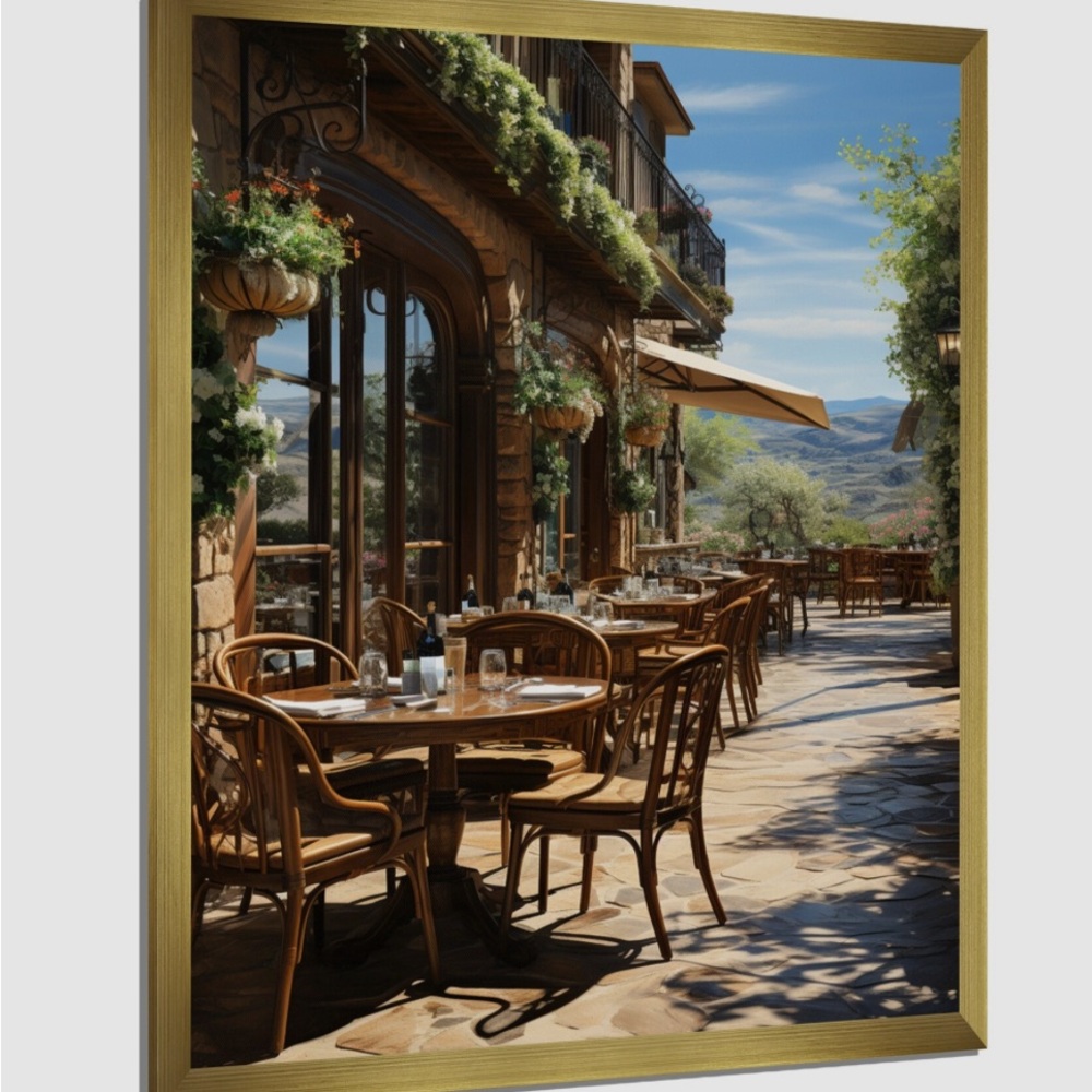 Charming Outdoor Cafe Wall Art